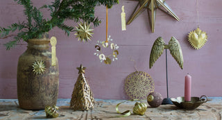 NORDIC.CHRISTMAS - Brass candle flame ornament
