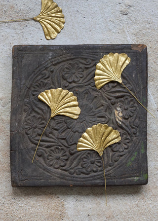 NORDIC.CHRISTMAS - Brass ginkgo decoration