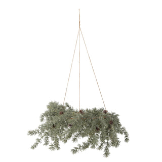 NORDIC.CHRISTMAS - Ceiling cedar hanging wreath with cones