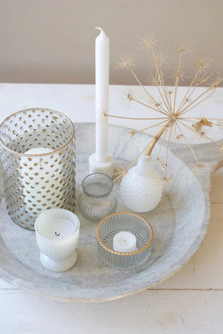 NORDIC.CHRISTMAS - Dot gold glass tealight holder
