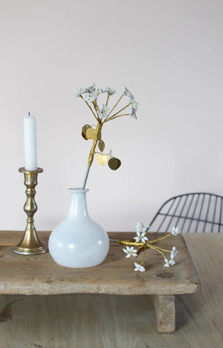 NORDIC.CHRISTMAS - White beads brass flower