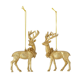 NORDIC.CHRISTMAS - Elijah set of 2 reindeer ornaments