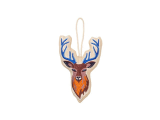 NORDIC.CHRISTMAS - Embroidered reindeer ornament