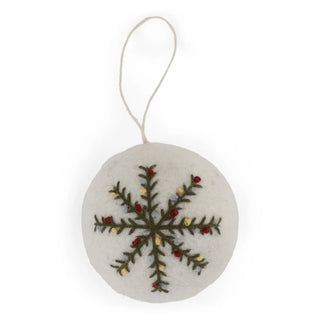 NORDIC.CHRISTMAS - Felt Christmas bauble - white with snowflake