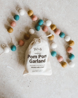 NORDIC.CHRISTMAS - Felt Pom Pom garland