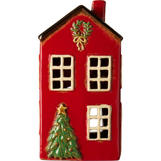 NORDIC.CHRISTMAS - Ceramic house with Christmas tree in front of house