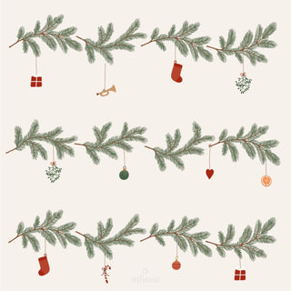 NORDIC.CHRISTMAS - Christmas garlands napkins - set of 50