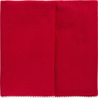 NORDIC.CHRISTMAS - Christmas table cloth Dagmar - red w/white border stitching