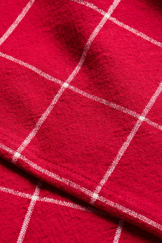NORDIC.CHRISTMAS - Christmas table cloth Silja - red w/large natural checks