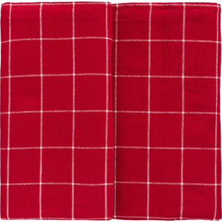 NORDIC.CHRISTMAS - Christmas table cloth Silja - red w/large natural checks