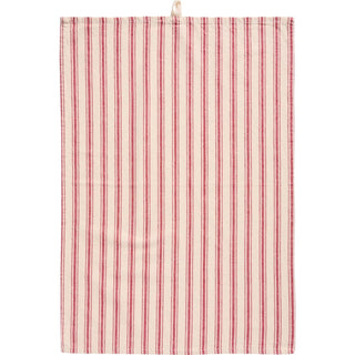 NORDIC.CHRISTMAS - Christmas tea towel Cecilie - natural w/red stripes, thin and wide