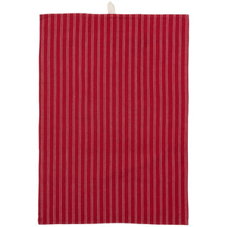 NORDIC.CHRISTMAS - Christmas tea towel Kaja red w/thin natural stripes