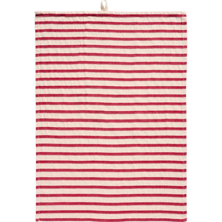NORDIC.CHRISTMAS - Christmas tea towel Olga - natural w/red stripes across