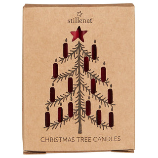 NORDIC.CHRISTMAS - Christmas tree candles - red - set of 12