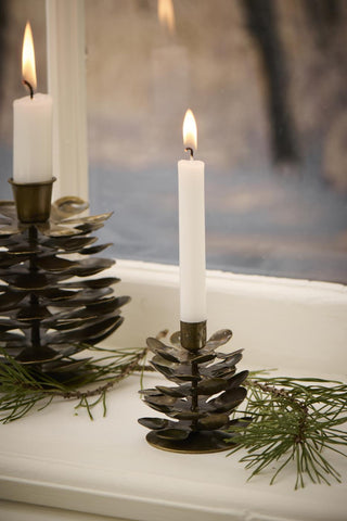 NORDIC.CHRISTMAS - Metal pinecone candle holder for 1.3 cm candles - small