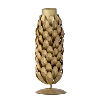 NORDIC.CHRISTMAS - Large brass pinecone candle holder