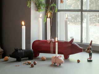 NORDIC.CHRISTMAS - Maileg Medium rose wooden pig candle holder