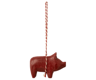 NORDIC.CHRISTMAS - Maileg red wooden pig ornament