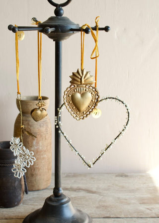 NORDIC.CHRISTMAS - Mini brass sacred heart ornament