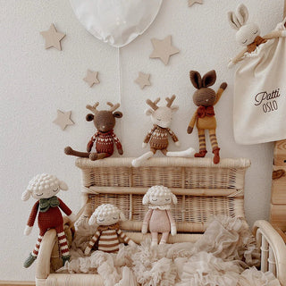 NORDIC.CHRISTMAS - Robin Reindeer - hearts sweater rouge cerise