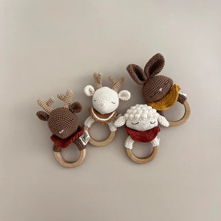 NORDIC.CHRISTMAS - Robin the Reindeer Teething Ring - caramel