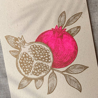 NORDIC.CHRISTMAS - Postcard/Pomegranate Fruit/Vegetable Dye/Eco Paper