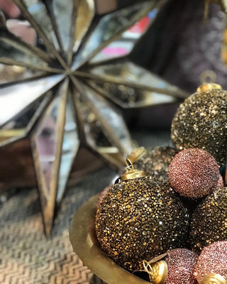 NORDIC.CHRISTMAS - Speckled copper bauble ornament