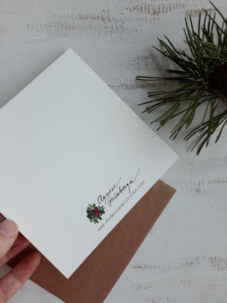 NORDIC.CHRISTMAS - Tit Bird On Dark Green, Folded Card