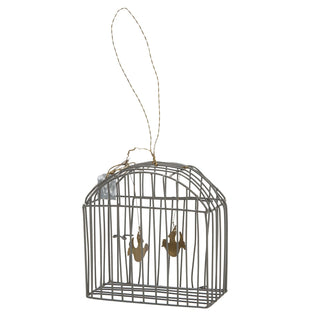 NORDIC.CHRISTMAS - Walther&co zinc bird cage with brass birds ornament