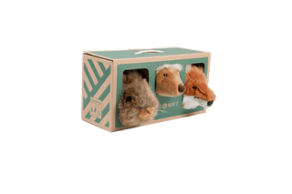 NORDIC.CHRISTMAS - Forest Box with 3 mini heads - fox/hedgehog/hare
