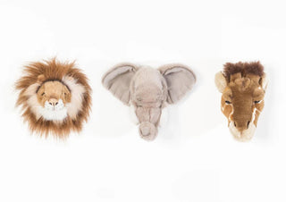 NORDIC.CHRISTMAS - Safari box with 3 mini heads - elephant/lion/giraffe