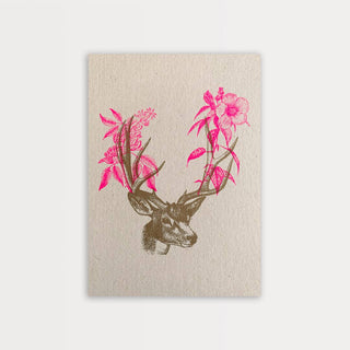 Postcard/Deer antlers/Plant paint/Eco paper