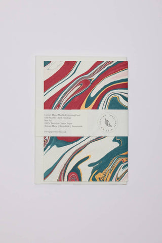 Hand Marbled Greeting Card - Free Spirit Festive Mix