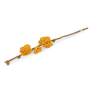 Felt branch with yellow roses