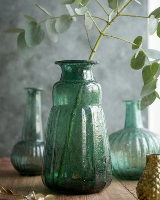 Dark Green Recycled Glass Vase