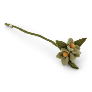 Felt branch with green flowers