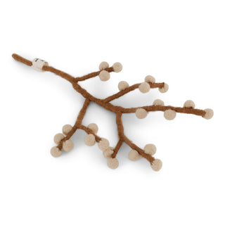 Felt mini branch with beige berries