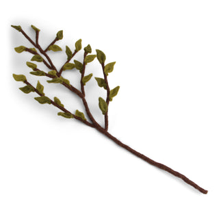 Felt large branch with green leaves