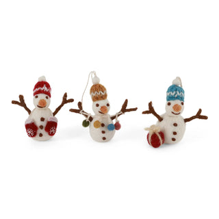 Snowman with hat and gloves - Set of 3