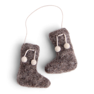 Grey boots felt ornament