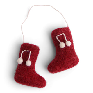 Red boots felt ornament