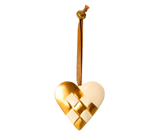 Maileg metal ornament - Braided heart - Gold