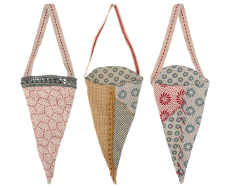 Maileg Cornet fabric ornaments, set of 3