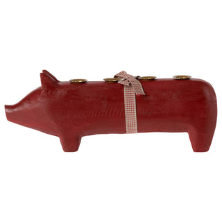   Pig candle holder, Large Red