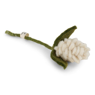 Felt white Gomphrena flower