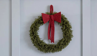 Large felt wreath with red bow