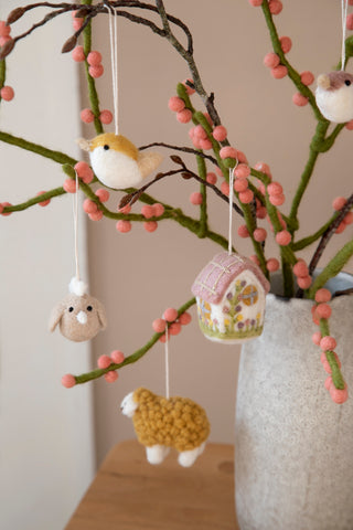 Felt Spring house ornament