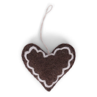 Felt gingerbread heart