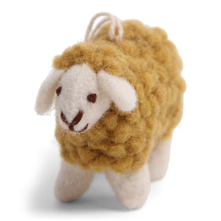 Felt mini sheep ornament - ochre