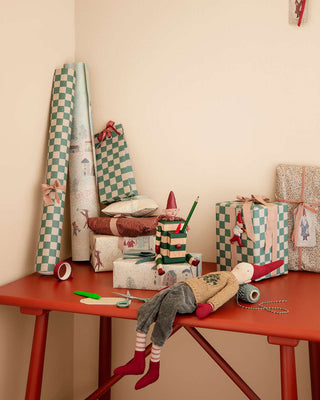 Maileg gift bag, medium - Checker - Green